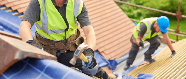 Roofers with Tools and Equipment